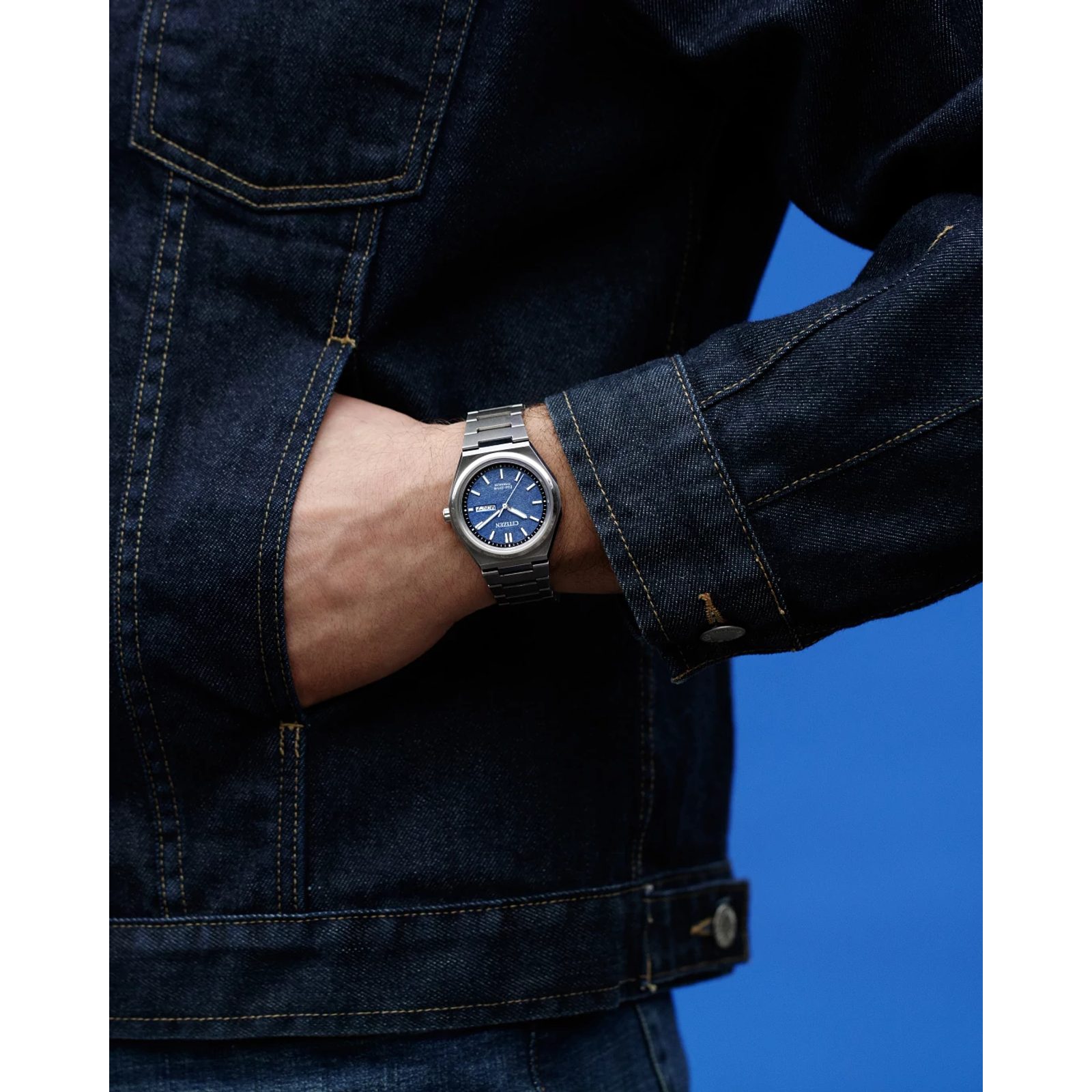 Reloj Citizen Azul Zenshin Three-hand Super Titanio AW0130-85L | Elegancia relojería